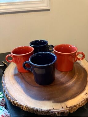 Fiesta Red and Blue Espresso Mug Set of 4